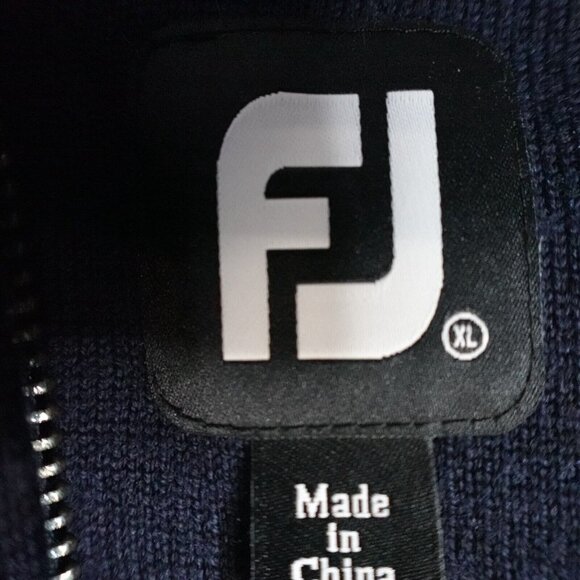Footjoy Mens Sweater XL Blue 100% Wool Argyle 1/4 Zip - Picture 2 of 8
